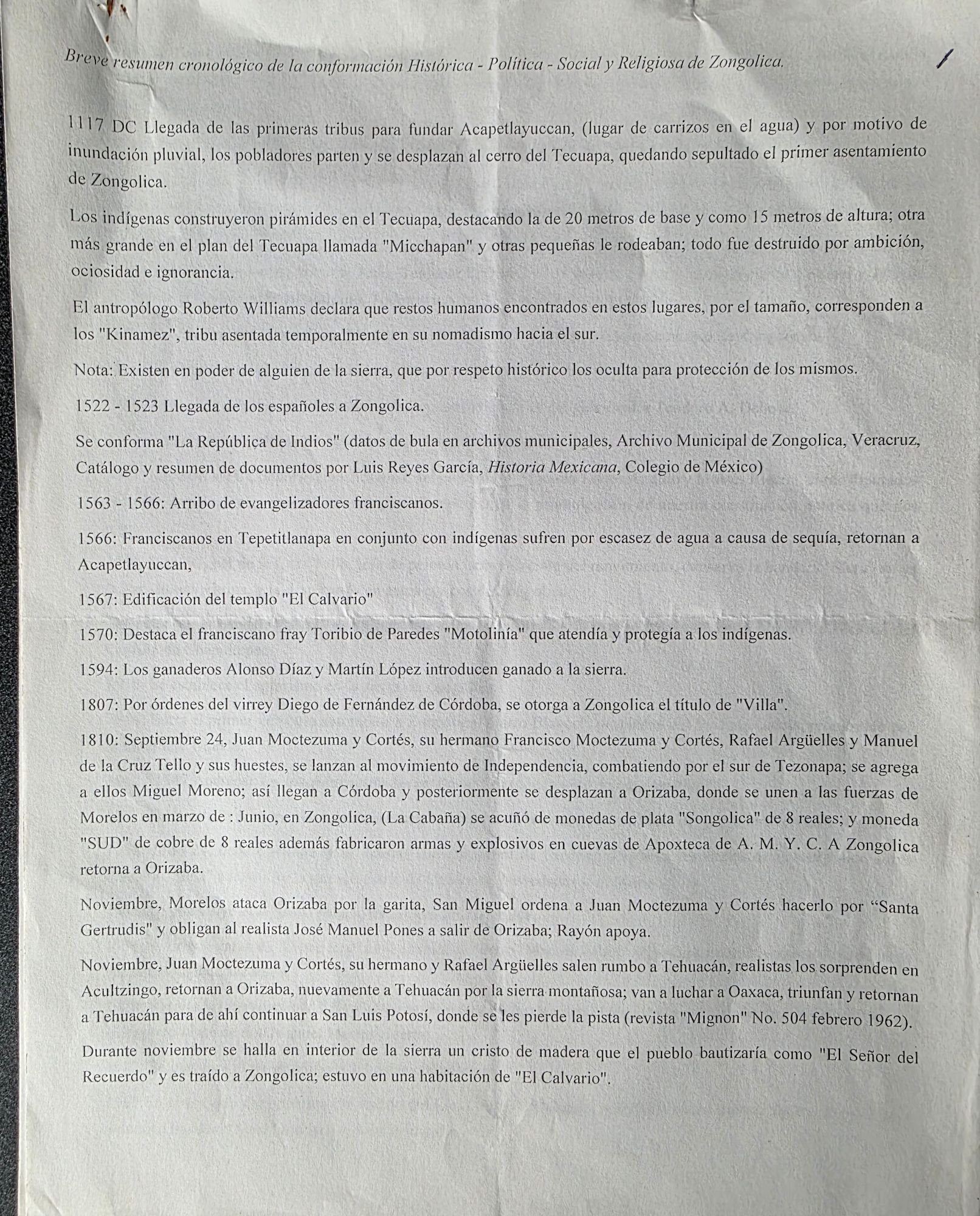 Información de centenarios
